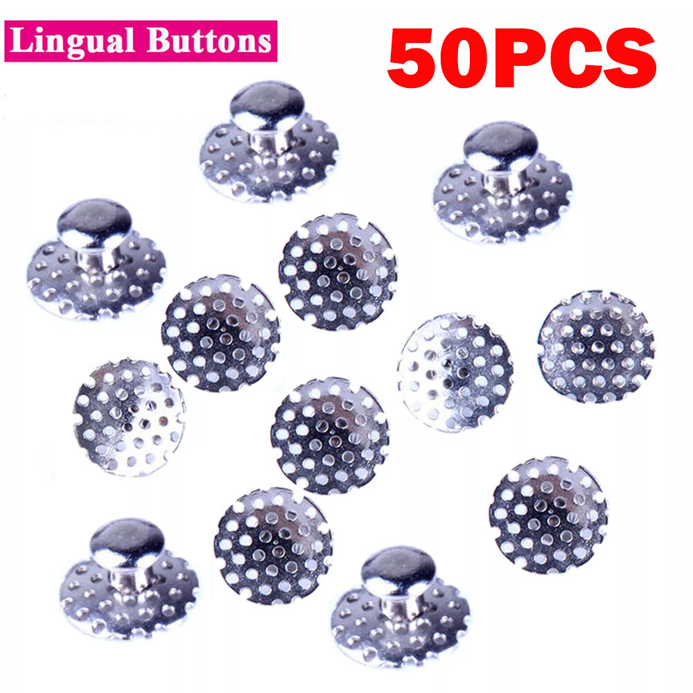 50pcs For Denal Orthodontic Lingual Buttons Round Perforated Hollow Holes US
