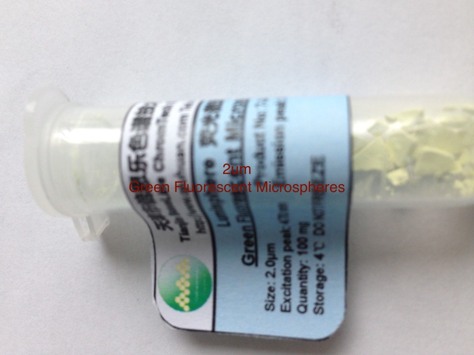 Green Fluorescent Monodisperse Polystyrene Microspheres Size 1, 2, 5, 10, 15 um