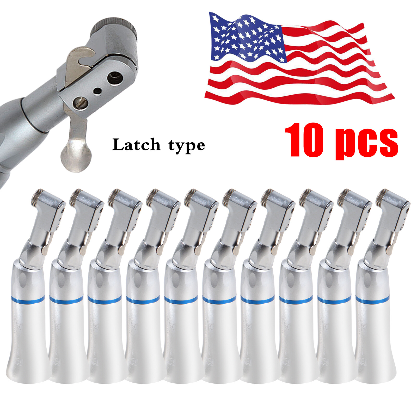 1-10PCS NSK Style Dental Slow Low Speed Contra Angle Handpiece Latch 1:1 E-type