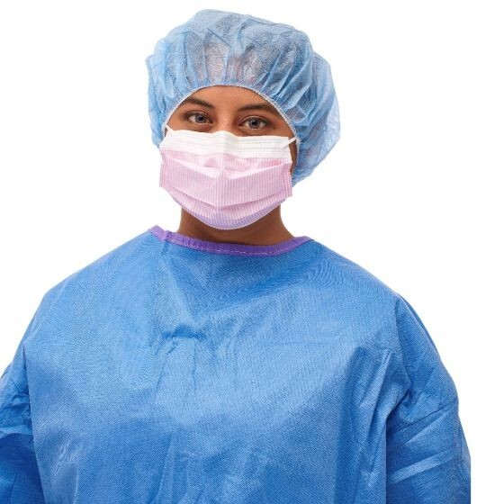 Medline Procedural ASTM Level 3 Procedure Face Mask, Ear Loops, Box of 50