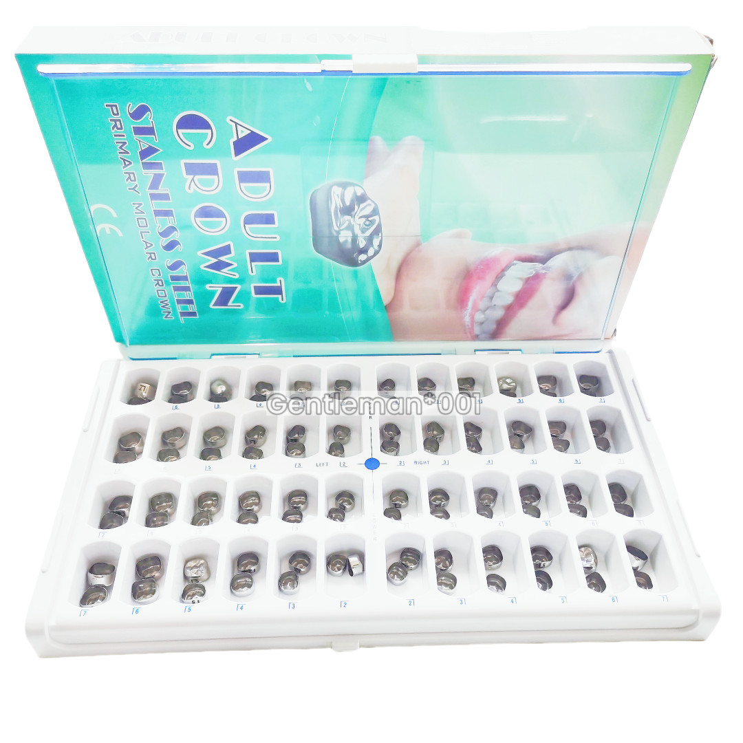 24Sizes Dental Primary Molar Teeth Crown Stainless Steel For Adult Temporary