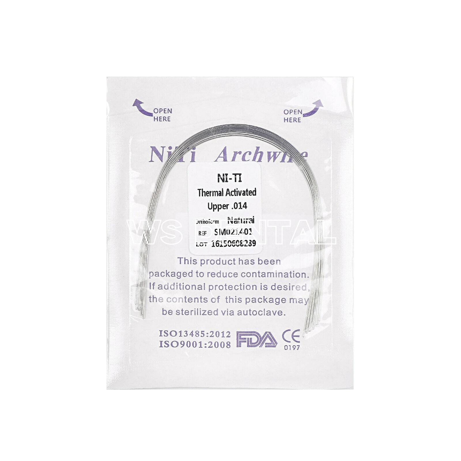Dental Ortho Arch Wire Thermal Activated Niti Round Rectangular Natural Form