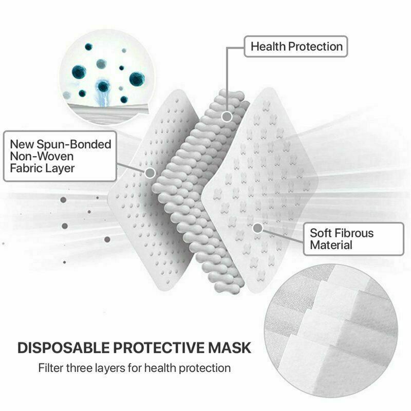 200 Black Kids Children Disposable Face Mask 3Layer C.E Approval FFP2 U.S Seller
