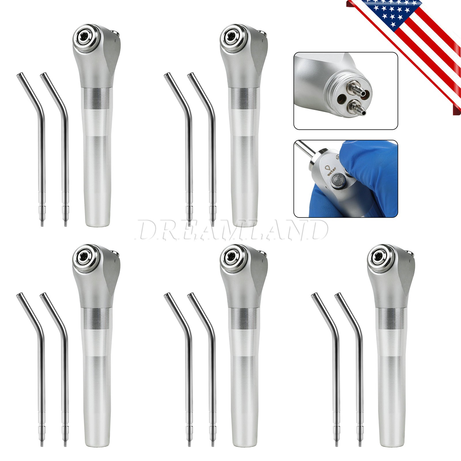 1-20pcs Dental Air Water Spray Triple Syringe with Nozzles/Tips/Tubes FO