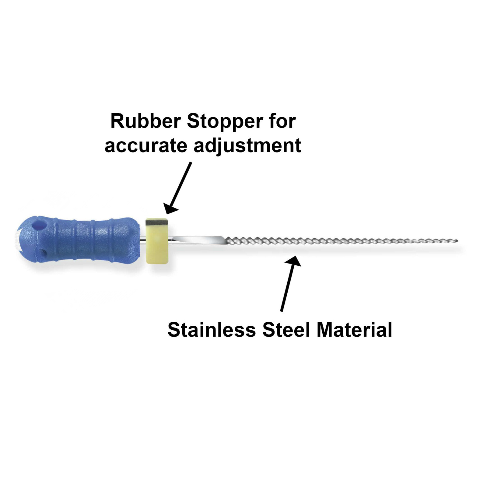 Sky Choice K-Files – 31 mm Length, Size 30 Blue with Rubber Stopper 6/Pkg
