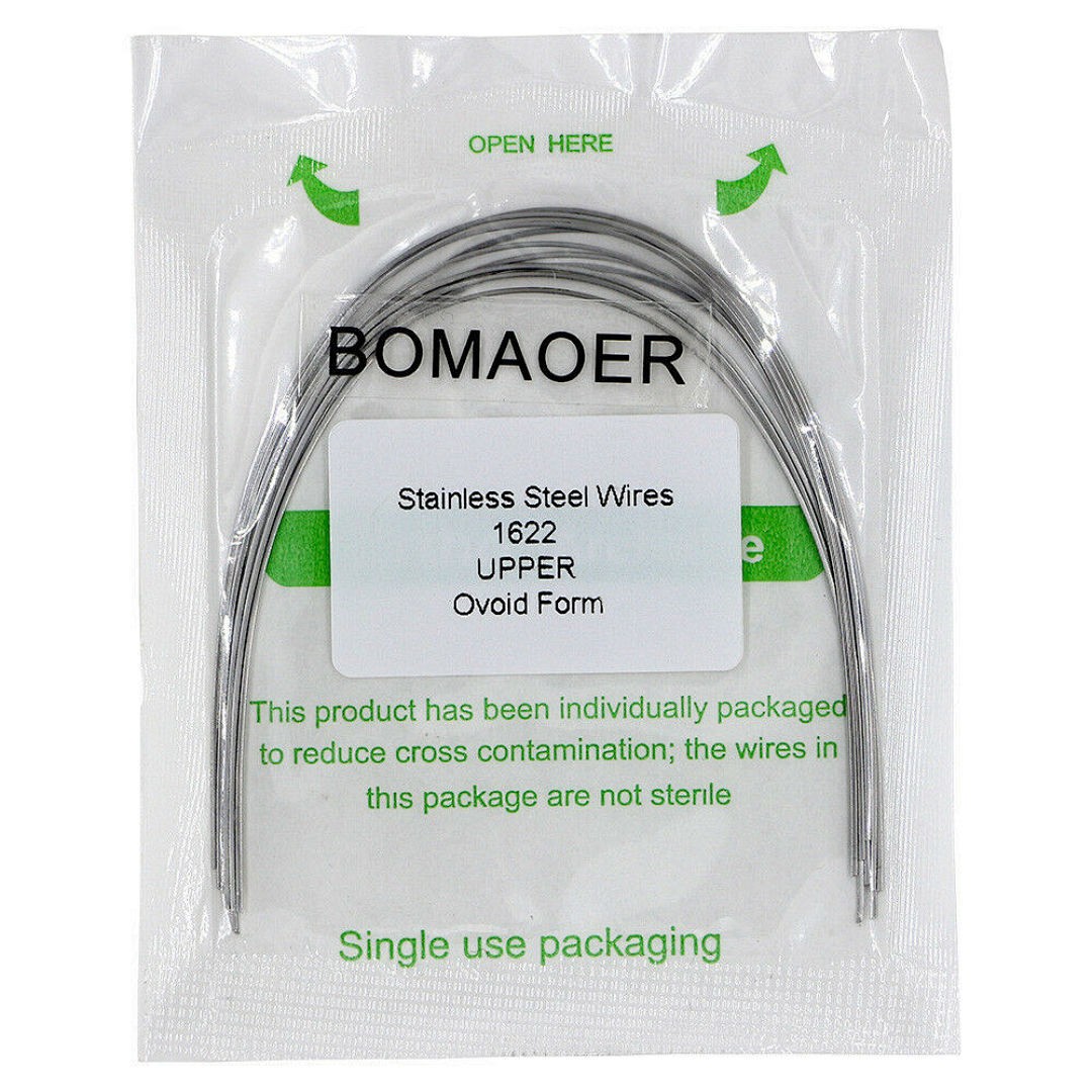 100×Dental Ortho Stainless Steel Rectangular Arch Wire Ovoid Form 16×22 Upper