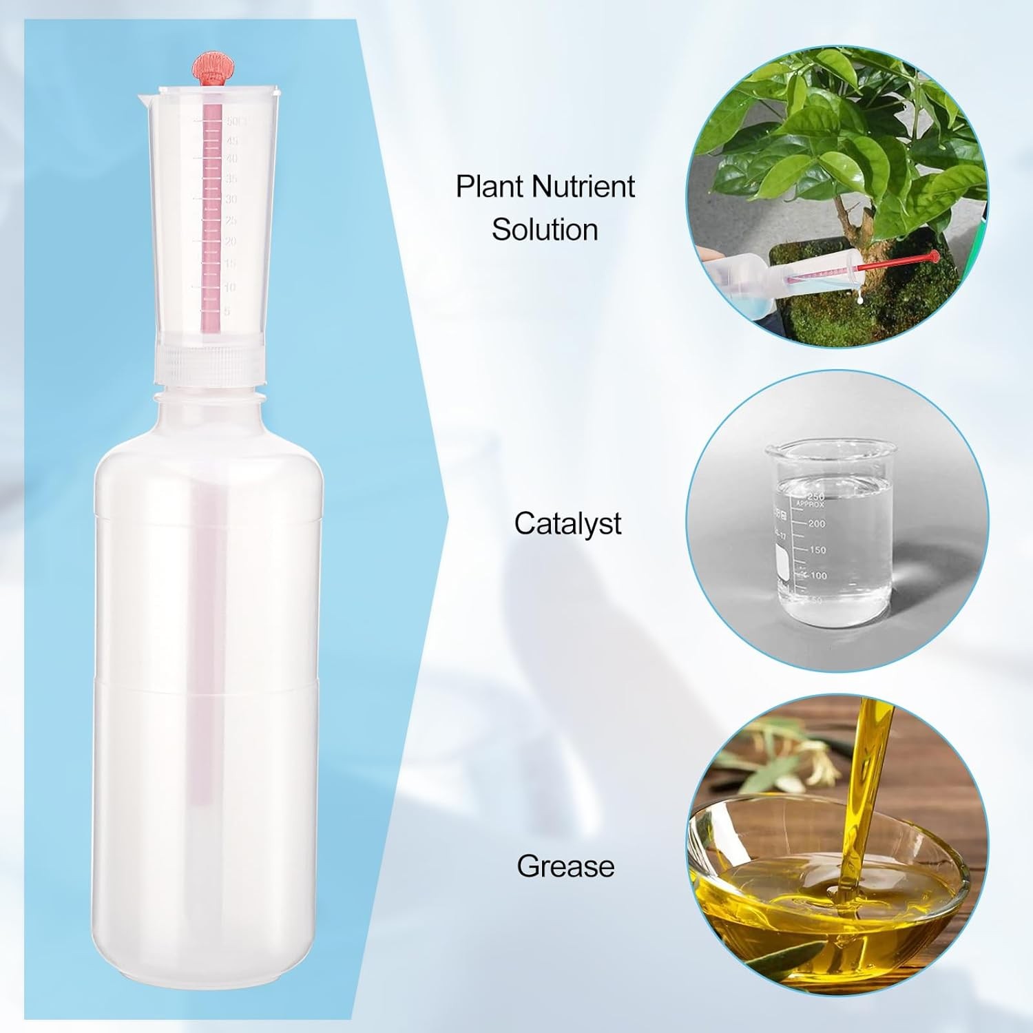 2Pcs 500Ml Catalyst Dispenser Bottle Adjustable Volume Dispen Measuring Cup NEW