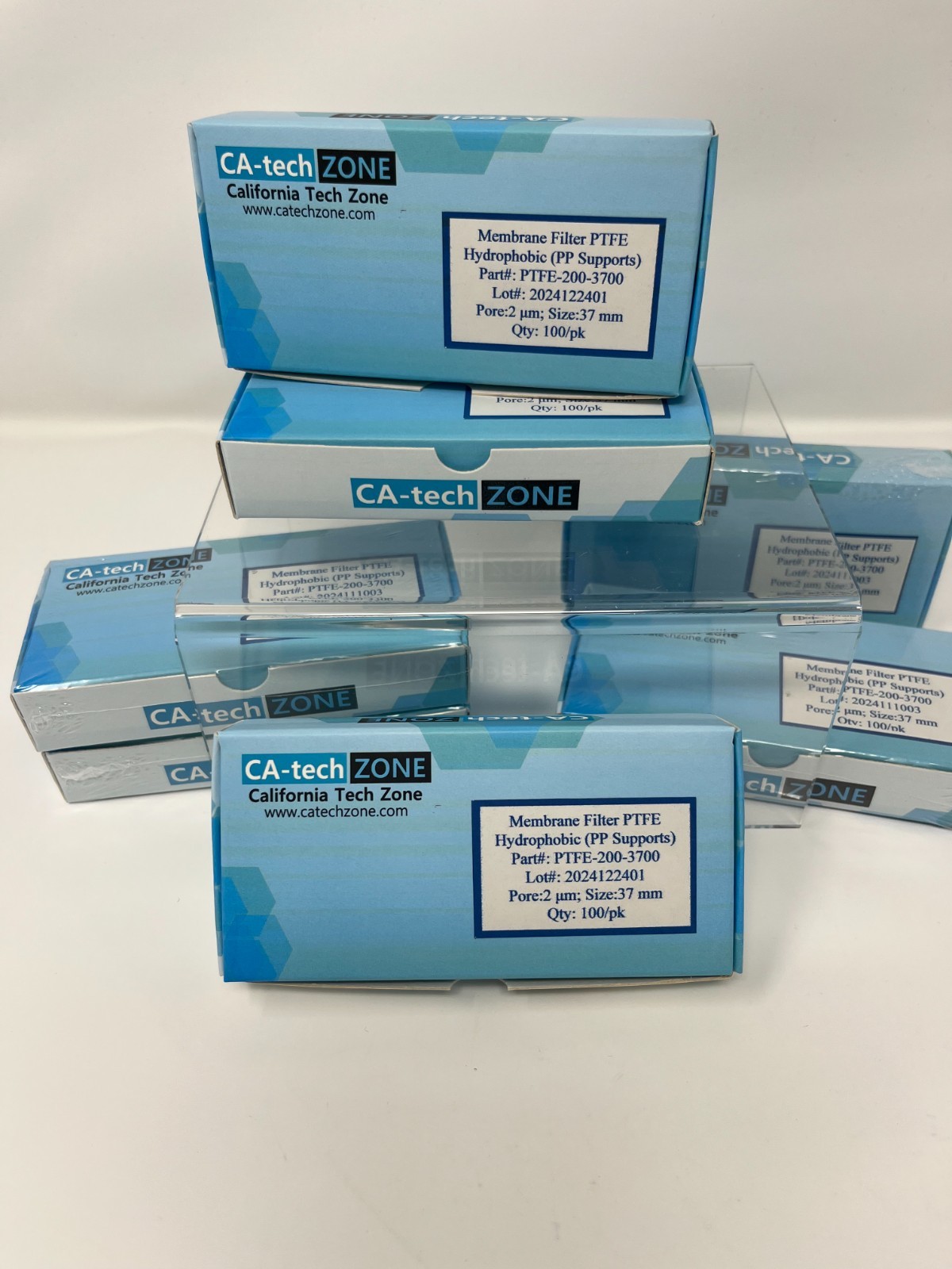Membrane Filter PTFE Hydrophobic(2 μm) 37 mm (PP Supports)(without ring)(100/pk)