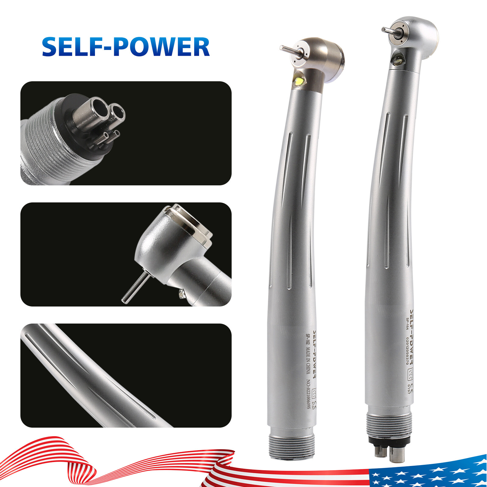 E-generator Dental LED Fiber Optic High Speed Handpiece SP-164/162 Self Power
