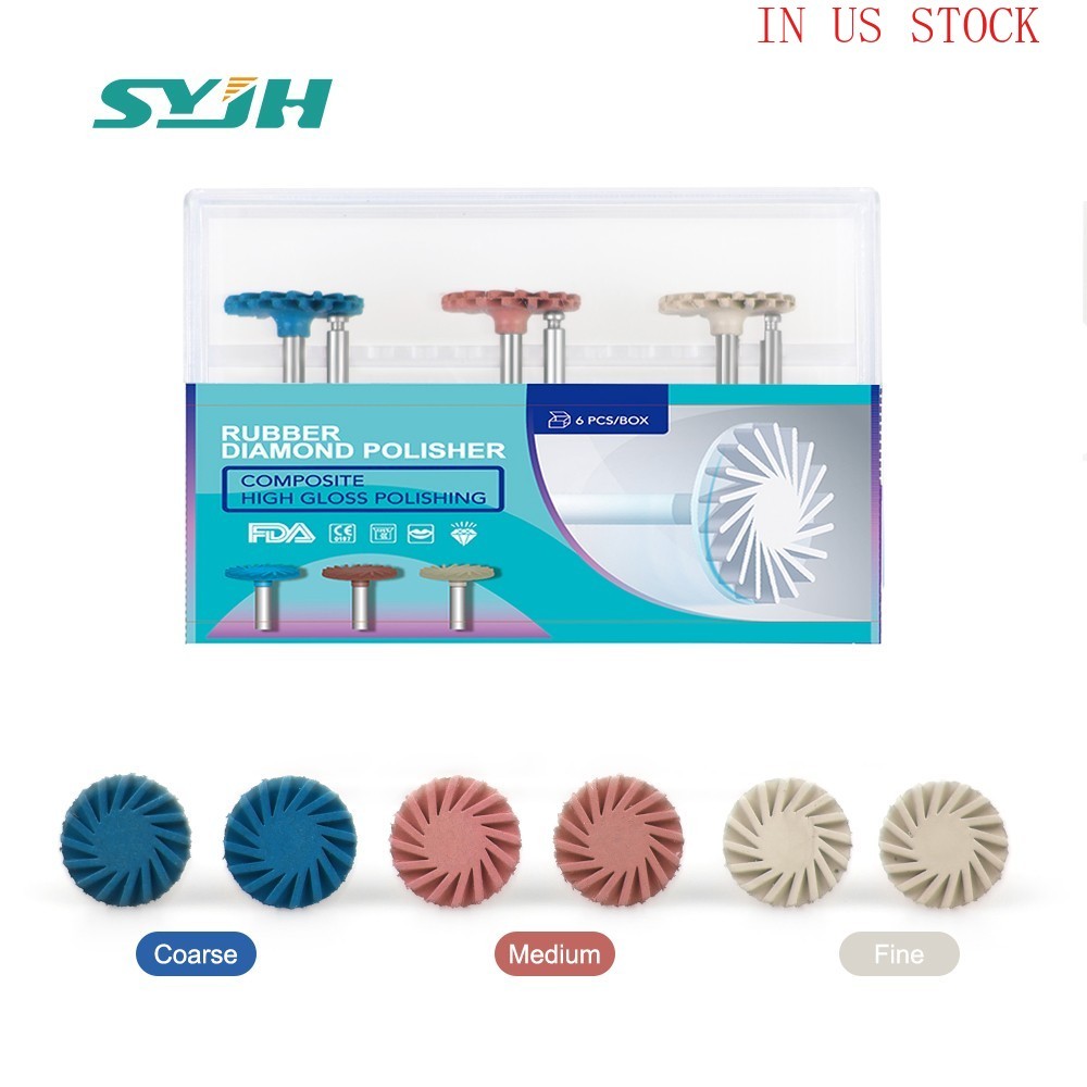 Dental Composite Polishing Kit Diamond System RA Rubber Wheel Polisher -US Stock