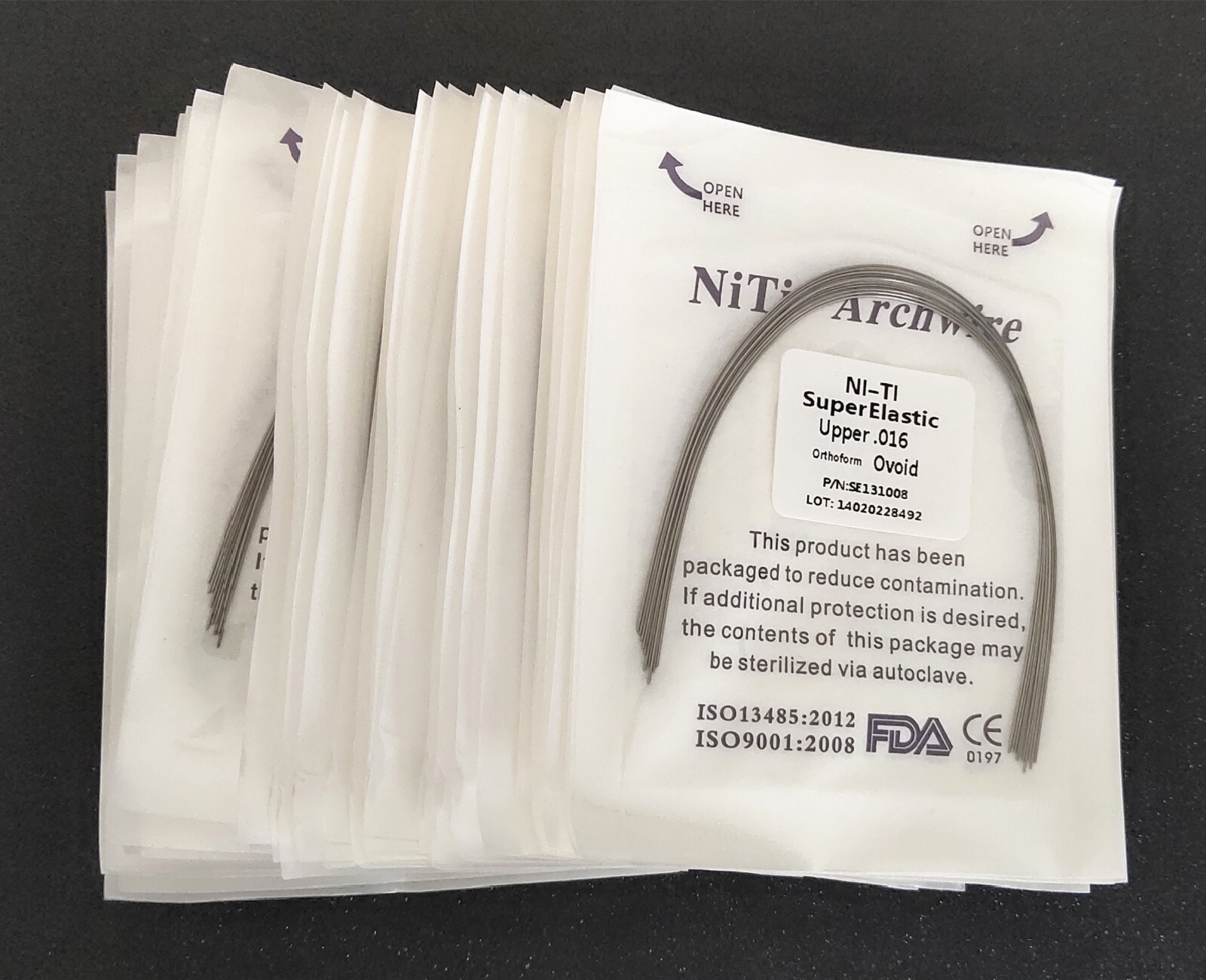 20Packs Dental Super Elastic NITI/Stainless Steel Arch Wires Round Ovoid Arcs
