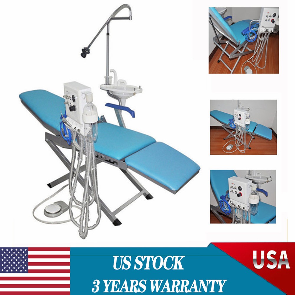 Dental Folding Chair With Turbine Unit & Weak Suction 4H Handpiece & LED Light