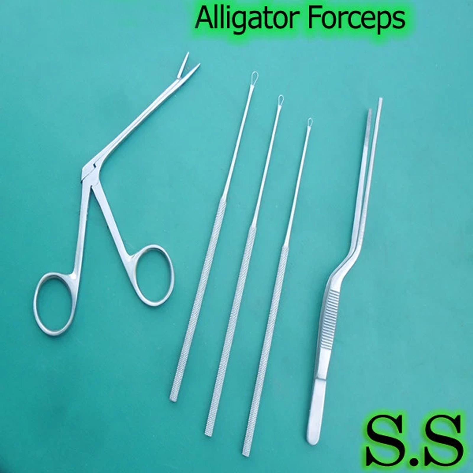 5-Pieces Hartman Alligator Forceps3.5″ Ear Loops Nasal Surgical ENT Instruments