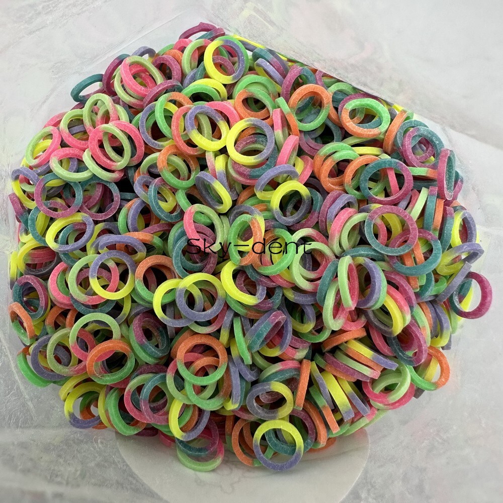 5000Pcs 2.5/3.5/4.5/6.5OZ Dental Orthodontic Rubber Bands Elastic Braces 2 Color